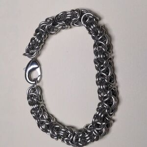 Vintage AK Atasay Kuyumculuk Stainless Steel Turkey Byzantine Chain Bracelet